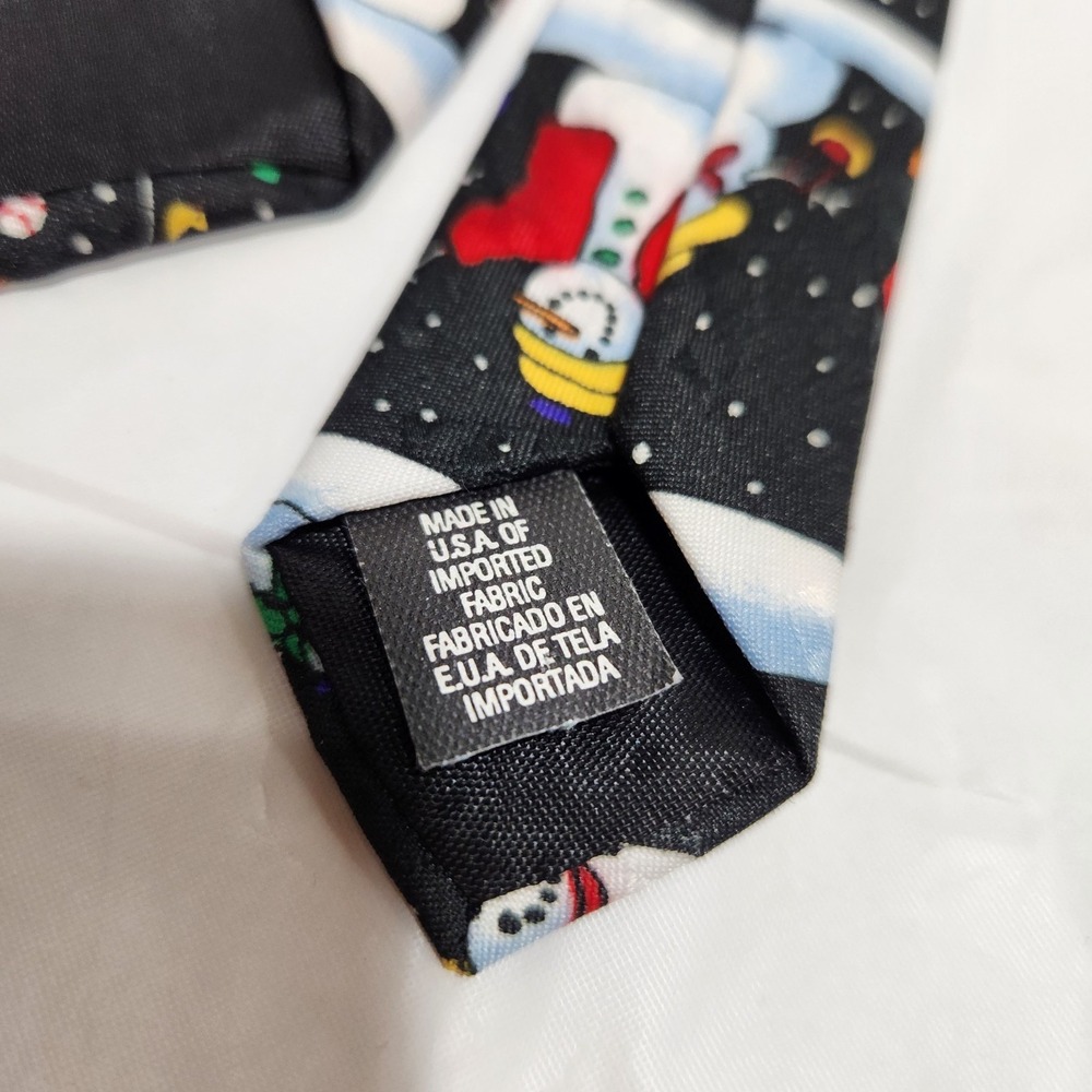 Hallmark‎ Snowman Necktie All Over Holiday Black / Multicolored - Picture 7 of 7
